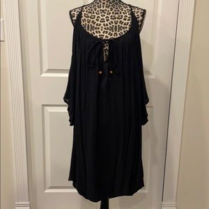 Raviya Plus Size Long Sleeve Swimsuit Black Cover up New 2X